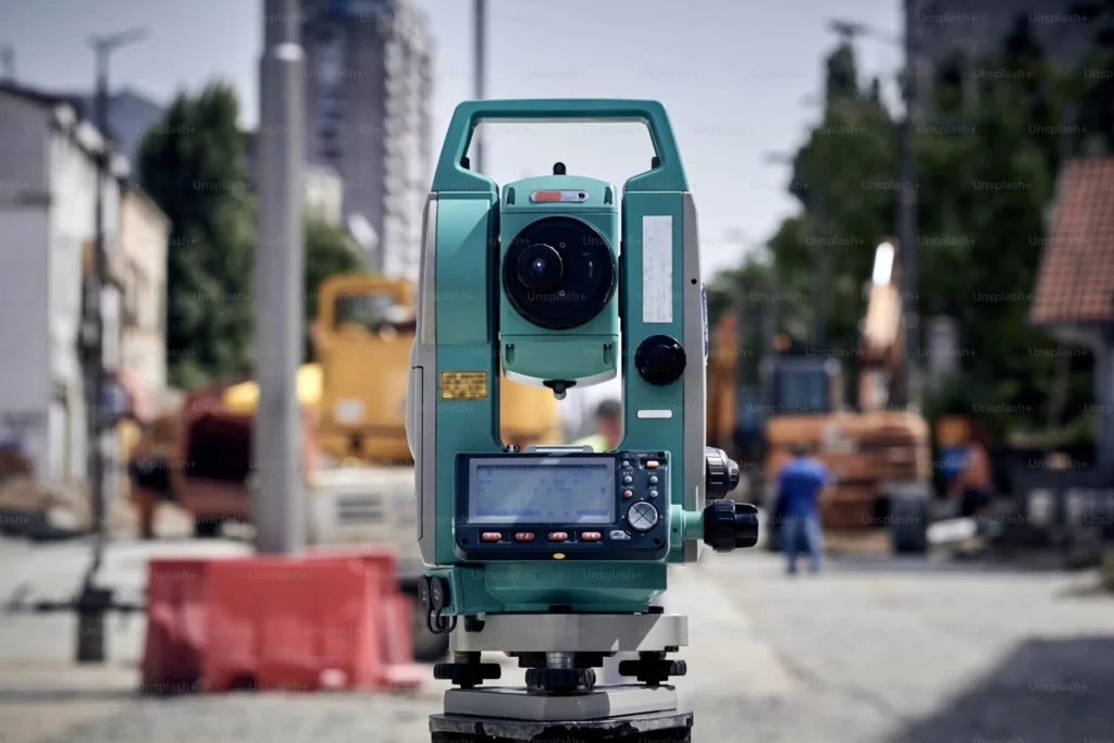 Total Station survey equipment used for precise land measurement and construction site surveying